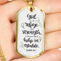God Refuge And Strength Psalm 46:1 Necklace Stainless Steel or 18k Gold Dog Tag 24" Chain-Express Your Love Gifts