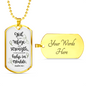 God Refuge And Strength Psalm 46:1 Necklace Stainless Steel or 18k Gold Dog Tag 24" Chain-Express Your Love Gifts
