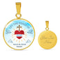 God Rule In Your Heart Circle Necklace Stainless Steel or 18k Gold 18-22"-Express Your Love Gifts