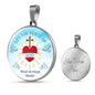 God Rule In Your Heart Circle Necklace Stainless Steel or 18k Gold 18-22"-Express Your Love Gifts