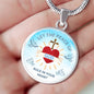 God Rule In Your Heart Circle Necklace Stainless Steel or 18k Gold 18-22"-Express Your Love Gifts