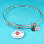 God Rule In Your Heart Circle Pendant Bangle Bracelet Stainless Steel or 18k Gold-Express Your Love Gifts