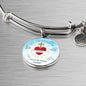 God Rule In Your Heart Circle Pendant Bangle Bracelet Stainless Steel or 18k Gold-Express Your Love Gifts