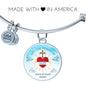 God Rule In Your Heart Circle Pendant Bangle Bracelet Stainless Steel or 18k Gold-Express Your Love Gifts