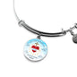 God Rule In Your Heart Circle Pendant Bangle Bracelet Stainless Steel or 18k Gold-Express Your Love Gifts