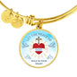 God Rule In Your Heart Circle Pendant Bangle Bracelet Stainless Steel or 18k Gold-Express Your Love Gifts
