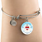 God Rule In Your Heart Circle Pendant Bangle Bracelet Stainless Steel or 18k Gold-Express Your Love Gifts