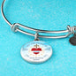 God Rule In Your Heart Circle Pendant Bangle Bracelet Stainless Steel or 18k Gold-Express Your Love Gifts