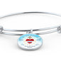 God Rule In Your Heart Circle Pendant Bangle Bracelet Stainless Steel or 18k Gold-Express Your Love Gifts