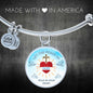 God Rule In Your Heart Circle Pendant Bangle Bracelet Stainless Steel or 18k Gold-Express Your Love Gifts