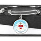 God Rule In Your Heart Circle Pendant Bangle Bracelet Stainless Steel or 18k Gold-Express Your Love Gifts