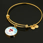God Rule In Your Heart Circle Pendant Bangle Bracelet Stainless Steel or 18k Gold-Express Your Love Gifts