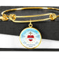 God Rule In Your Heart Circle Pendant Bangle Bracelet Stainless Steel or 18k Gold-Express Your Love Gifts