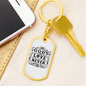 God'S Love Never Fails Keychain Stainless Steel or 18k Gold Dog Tag Keyring-Express Your Love Gifts