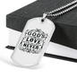 God's Love Never Fails Necklace Stainless Steel or 18k Gold Dog Tag 24" Chain-Express Your Love Gifts