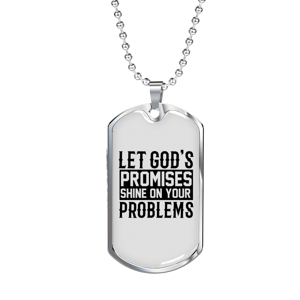 God's Promises Shine Necklace Stainless Steel or 18k Gold Dog Tag 24" Chain-Express Your Love Gifts