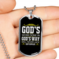 God's Way Never Lack Necklace Stainless Steel or 18k Gold Dog Tag 24" Chain-Express Your Love Gifts
