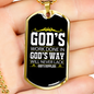God's Way Never Lack Necklace Stainless Steel or 18k Gold Dog Tag 24" Chain-Express Your Love Gifts