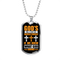 God's Will Necklace Stainless Steel or 18k Gold Dog Tag 24" Chain-Express Your Love Gifts