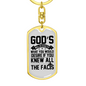 God's Will White Keychain Stainless Steel or 18k Gold Dog Tag Keyring-Express Your Love Gifts