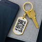 God's Will White Keychain Stainless Steel or 18k Gold Dog Tag Keyring-Express Your Love Gifts