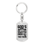 God's Will White Keychain Stainless Steel or 18k Gold Dog Tag Keyring-Express Your Love Gifts