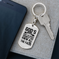 God's Will White Keychain Stainless Steel or 18k Gold Dog Tag Keyring-Express Your Love Gifts