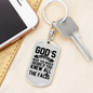 God's Will White Keychain Stainless Steel or 18k Gold Dog Tag Keyring-Express Your Love Gifts
