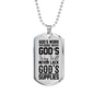 God's Work Done in God's Way Necklace Stainless Steel or 18k Gold Dog Tag 24" Chain-Express Your Love Gifts