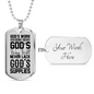 God's Work Done in God's Way Necklace Stainless Steel or 18k Gold Dog Tag 24" Chain-Express Your Love Gifts