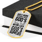 God's Work Done in God's Way Necklace Stainless Steel or 18k Gold Dog Tag 24" Chain-Express Your Love Gifts