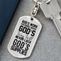 God'S Work Done Keychain Stainless Steel or 18k Gold Dog Tag Keyring-Express Your Love Gifts