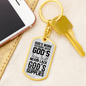 God'S Work Done Keychain Stainless Steel or 18k Gold Dog Tag Keyring-Express Your Love Gifts