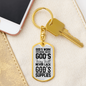 God'S Work Done Keychain Stainless Steel or 18k Gold Dog Tag Keyring-Express Your Love Gifts