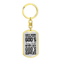 God'S Work Done Keychain Stainless Steel or 18k Gold Dog Tag Keyring-Express Your Love Gifts