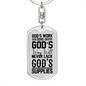 God'S Work Done Keychain Stainless Steel or 18k Gold Dog Tag Keyring-Express Your Love Gifts