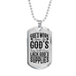 God's Work Done Necklace Stainless Steel or 18k Gold Dog Tag 24" Chain-Express Your Love Gifts
