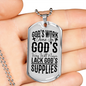 God's Work Done Necklace Stainless Steel or 18k Gold Dog Tag 24" Chain-Express Your Love Gifts