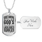 God's Work Done Necklace Stainless Steel or 18k Gold Dog Tag 24" Chain-Express Your Love Gifts