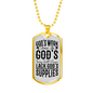 God's Work Done Necklace Stainless Steel or 18k Gold Dog Tag 24" Chain-Express Your Love Gifts