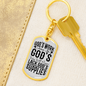 God'S Work Keychain Stainless Steel or 18k Gold Dog Tag Keyring-Express Your Love Gifts