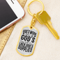 God'S Work Keychain Stainless Steel or 18k Gold Dog Tag Keyring-Express Your Love Gifts