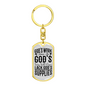 God'S Work Keychain Stainless Steel or 18k Gold Dog Tag Keyring-Express Your Love Gifts