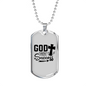 God Success Cross Necklace Stainless Steel or 18k Gold Dog Tag 24" Chain-Express Your Love Gifts