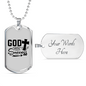 God Success Cross Necklace Stainless Steel or 18k Gold Dog Tag 24" Chain-Express Your Love Gifts