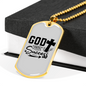 God Success Cross Necklace Stainless Steel or 18k Gold Dog Tag 24" Chain-Express Your Love Gifts