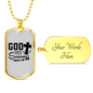 God Success Cross Necklace Stainless Steel or 18k Gold Dog Tag 24" Chain-Express Your Love Gifts
