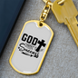 God Success Keychain Stainless Steel or 18k Gold Dog Tag Keyring-Express Your Love Gifts