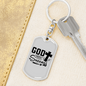 God Success Keychain Stainless Steel or 18k Gold Dog Tag Keyring-Express Your Love Gifts
