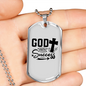 God Success Necklace Stainless Steel or 18k Gold Dog Tag 24" Chain-Express Your Love Gifts